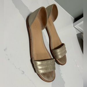J Crew gold leather sandals Sz 7.5